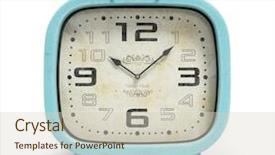  Presentation with alarm - Cool new PPT theme with aquamarine - retro alarm clock isolated backdrop and a soft green colored foreground