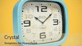  Presentation with retro television knobs isolated - Slide set having aquamarine - retro alarm clock isolated background and a lemonade colored foreground