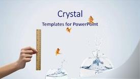  Presentation with fish aquarium - PPT theme consisting of aquarium with gold fish jumping background and a sky blue colored foreground