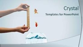  Presentation with fish aquarium - Presentation design enhanced with aquarium with gold fish jumping background and a sky blue colored foreground