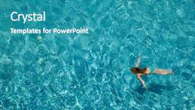  Presentation with swimming beautiful girl swims underwater - Audience pleasing slide deck consisting of aquatic exercise - elementary age girl swimming underwater backdrop and a teal colored foreground