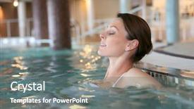  Presentation with aquatic - Audience pleasing PPT layouts consisting of aquatic therapy - beautiful woman relaxing in spa backdrop and a gray colored foreground
