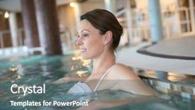  Presentation with spa meditation relaxing - Theme having aquatic therapy - beautiful woman relaxing in spa background and a  colored foreground
