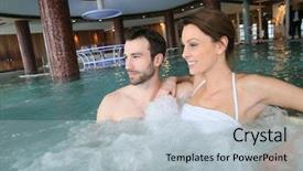  Presentation with couple therapy - Cool new slides with aquatic therapy - couple enjoying bath in spa backdrop and a  colored foreground