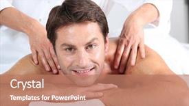  Presentation with aquatic - Beautiful slides featuring aquatic therapy - man having a massage backdrop and a  colored foreground