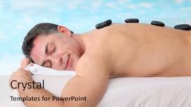  Presentation with aquatic - Presentation theme with aquatic therapy - man laying on massage bed background and a  colored foreground