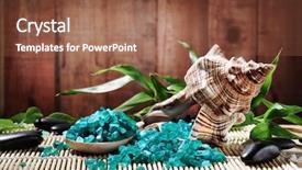  Presentation with spa concept - PPT theme having aquatic therapy - spa concept toning sea crystals background and a tawny brown colored foreground