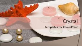  Presentation with essential oi - Beautiful presentation theme featuring aquatic therapy - spa essential candles and pebbles backdrop and a lemonade colored foreground