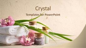  Presentation with orchid - Slide set featuring aquatic therapy - spa salt towel and orchid background and a lemonade colored foreground