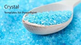  Presentation with crystals - PPT layouts consisting of aquatic therapy - toning sea crystals and spoon background and a arctic colored foreground