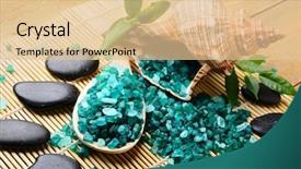  Presentation with crystals - PPT theme featuring aquatic therapy - toning sea crystals background and a lemonade colored foreground