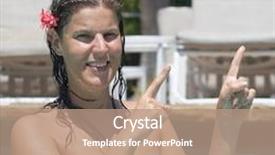  Presentation with aquatic - Amazing presentation theme having aquatic therapy - young woman in a beautiful backdrop and a  colored foreground