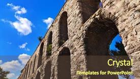  Presentation with archaeology - Theme consisting of aqueduct at istanbul turkey - archaeology background background and a tawny brown colored foreground