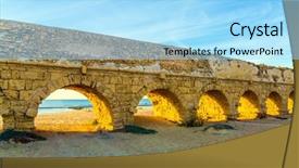  Presentation with aqueduct - Presentation design consisting of aqueduct built in the early background and a arctic colored foreground