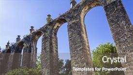  Presentation with world heritage - Slide set enhanced with aqueduct in the templar convent background and a gray colored foreground