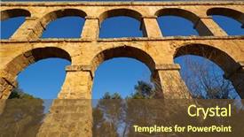  Presentation with aqueduct - Presentation design with aqueduct les ferreres o pont background and a tawny brown colored foreground