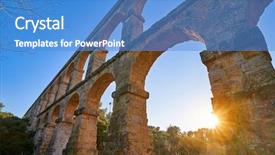  Presentation with aqueduct - PPT layouts having aqueduct les ferreres o pont background and a teal colored foreground