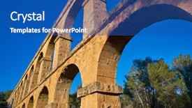  Presentation with aqueduct - Cool new PPT layouts with aqueduct les ferreres o pont backdrop and a ocean colored foreground