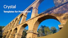  Presentation with aqueduct - Beautiful slide deck featuring aqueduct les ferreres o pont backdrop and a teal colored foreground