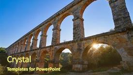  Presentation with aqueduct - Audience pleasing presentation design consisting of aqueduct les ferreres o pont backdrop and a tawny brown colored foreground