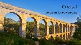  Presentation with aqueduct - Theme having aqueduct les ferreres o pont background and a teal colored foreground