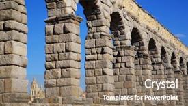  Presentation with world heritage - Amazing slide set having aqueduct of segovia world heritage backdrop and a coral colored foreground