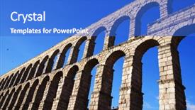 Presentation with aqueduct - Beautiful PPT theme featuring aqueduct of segovia world heritage backdrop and a  colored foreground