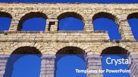  Presentation with aqueduct - Slide set with aqueduct of segovia world heritage background and a  colored foreground