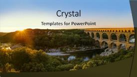  Presentation with aqueduct - PPT theme consisting of aqueduct pont du gard - provence background and a light blue colored foreground