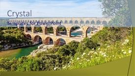  Presentation with aqueduct - Presentation theme with aqueduct-pont-du-gard background and a sky blue colored foreground