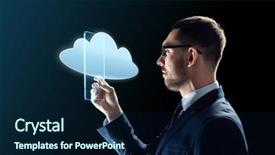  Presentation with cloud technology - PPT theme featuring ar - business augmented reality and modern background and a navy blue colored foreground