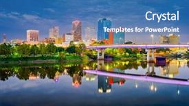  Presentation with usa - Cool new theme with ar - little rock arkansas usa skyline backdrop and a teal colored foreground