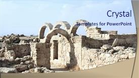  Presentation with arches - Amazing presentation theme having ar - stone arches and ruins backdrop and a sky blue colored foreground