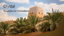  Presentation with saudi arabia - Audience pleasing theme consisting of ar - streets of the old city backdrop and a light blue colored foreground