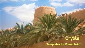  Presentation with saudi arabia - Cool new presentation theme with ar - streets of the old city backdrop and a tawny brown colored foreground