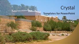  Presentation with riyadh - Slides featuring ar - streets of the old city background and a light blue colored foreground