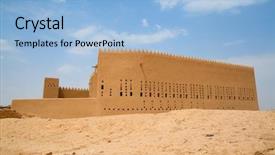  Presentation with saudi arabia - Beautiful PPT theme featuring ar - streets of the old city backdrop and a light blue colored foreground