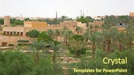  Presentation with riyadh - PPT layouts consisting of ar - streets of the old city background and a tawny brown colored foreground