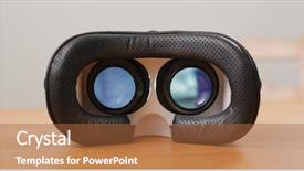  Presentation with virtual reality shooter - Colorful PPT theme enhanced with ar - virtual reality device with playing backdrop and a red colored foreground