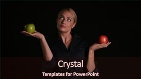  Presentation with green apple - Presentation theme consisting of ar red or green apple background and a wine colored foreground