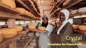  Presentation with business partner - Presentation design having arab-business-partner-visiting background and a tawny brown colored foreground