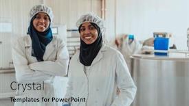  Presentation with investing - Slide deck enhanced with arab-business-partner-visiting background and a light blue colored foreground