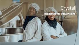  Presentation with business partner - Presentation theme enhanced with arab-business-partner-visiting background and a violet colored foreground