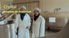  Presentation with business partner - PPT theme with arab-business-partner-visiting background and a violet colored foreground