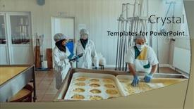  Presentation with partners - Presentation theme having arab-business-partners-oversee-cheese background and a light blue colored foreground