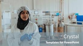  Presentation with investing - PPT layouts enhanced with arab-business-woman-visiting background and a light blue colored foreground