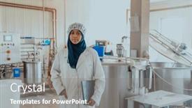  Presentation with investing - Slides featuring arab-business-woman-visiting background and a gray colored foreground