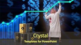  Presentation with price - Colorful slide set enhanced with arab businessman in oil price backdrop and a tawny brown colored foreground