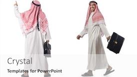  Presentation with arab - PPT layouts featuring arab-businessman-isolated-on-white background and a white colored foreground