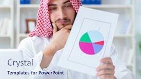  Presentation with arab - PPT theme enhanced with arab-businessman-working background and a sky blue colored foreground